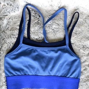 Fabletics Double Layered Blue and Navy blue Bra Top V.Good condition Sz …
